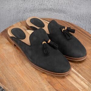 Sperry Women’s 10 Black Tassel Mule Loafers Slip-On Leather Shoes STS84391